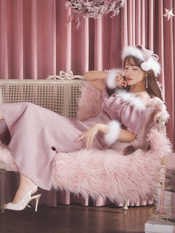 画像12: SALE!【サンタコス4点セット】【S-Lサイズ/1カラー】オーガンジーオフショルダーサンタコスプレ[YMT]