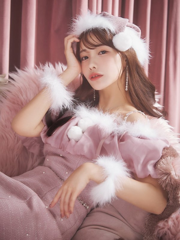 画像16: SALE!【サンタコス4点セット】【S-Lサイズ/1カラー】オーガンジーオフショルダーサンタコスプレ[YMT]