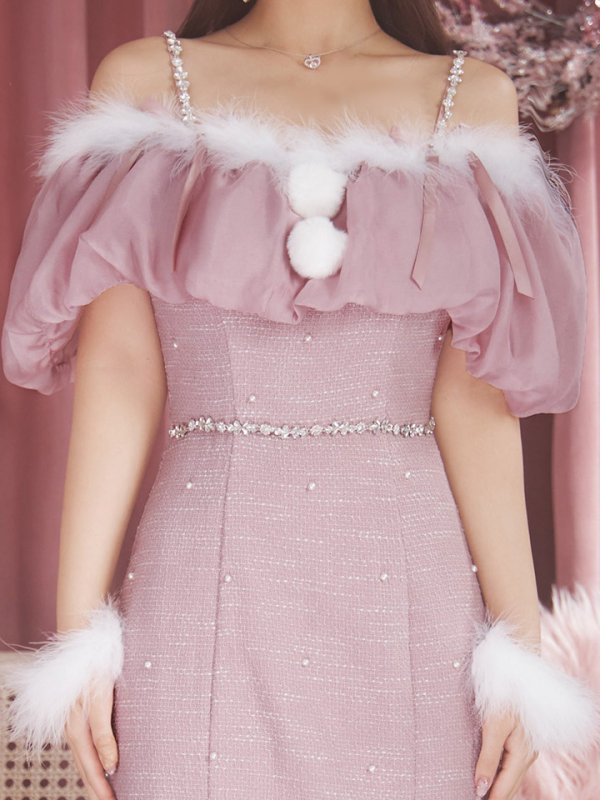 画像6: SALE!【サンタコス4点セット】【S-Lサイズ/1カラー】オーガンジーオフショルダーサンタコスプレ[YMT]