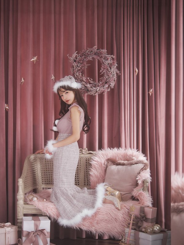 画像18: SALE!【サンタコス 4点セット】【S-Lサイズ/1カラー】シースルーツイードサンタコスプレ[YMT]