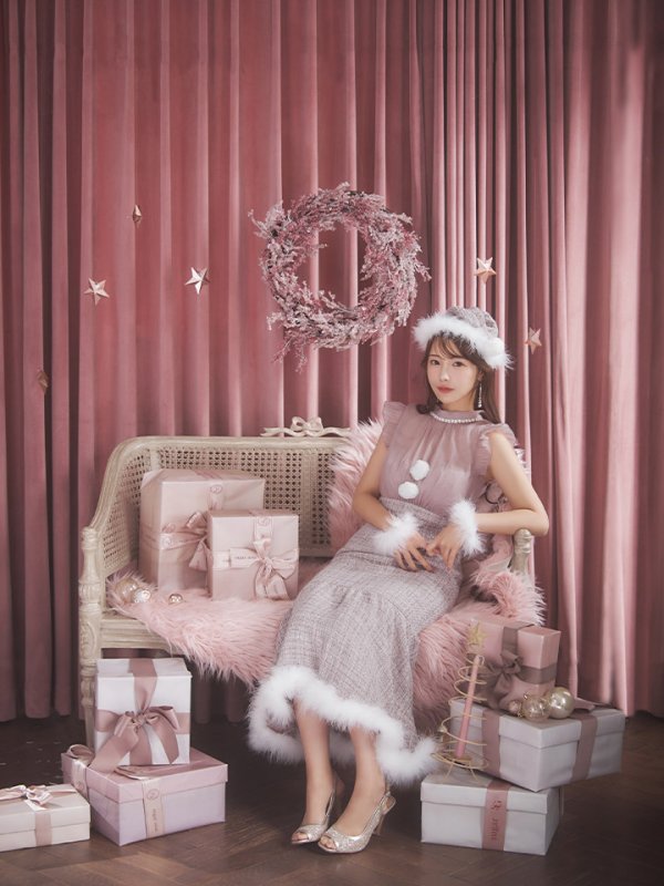 画像8: SALE!【サンタコス 4点セット】【S-Lサイズ/1カラー】シースルーツイードサンタコスプレ[YMT]