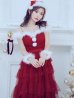 画像3: 【即日発送！】【サンタコス 4点セット】【M-XLサイズ/1カラー】オフショルフリルチュールサンタコスプレ[YMT]