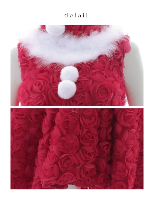 画像27: 【ノベルティ対象】【即日発送！】【サンタコス 4点セット】【S-Mサイズ/2カラー】立体ローズショートインスカートサンタコスプレ[YMT]