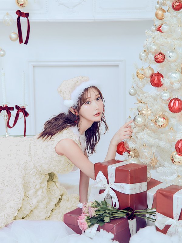 画像6: 【ノベルティ対象】【即日発送！】【サンタコス 4点セット】【S-Mサイズ/2カラー】立体ローズショートインスカートサンタコスプレ[YMT]