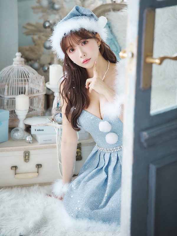 画像13: 【一部予約商品/11月中旬発送予定】【サンタコス 4点セット】【XS-XLサイズ/3カラー】ラメツイードミニワンピースサンタ[YMT]