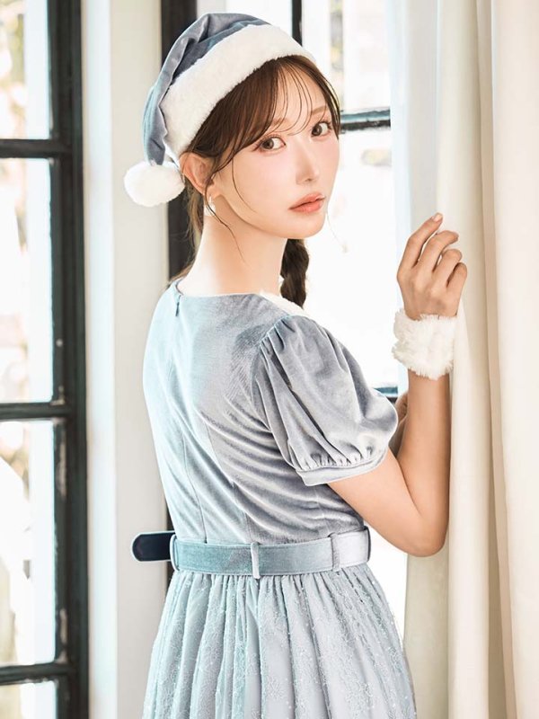 画像18: SALE!【サンタコス 5点セット】【S-Mサイズ/2カラー】ベロアワンピースサンタ[OF01]