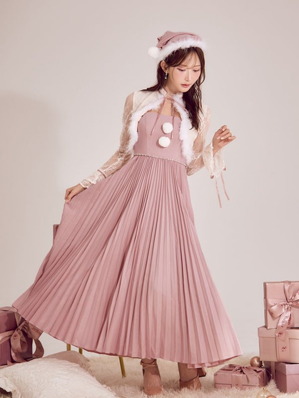 画像9: 【ノベルティ対象】【即日発送！】【サンタコス 4点セット】【S-Lサイズ/1カラー】ボレロ付きワンピースサンタ[OF01]