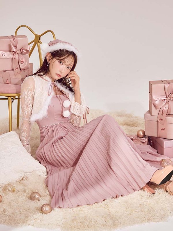 画像10: 【ノベルティ対象】【即日発送！】【サンタコス 4点セット】【S-Lサイズ/1カラー】ボレロ付きワンピースサンタ[OF01]