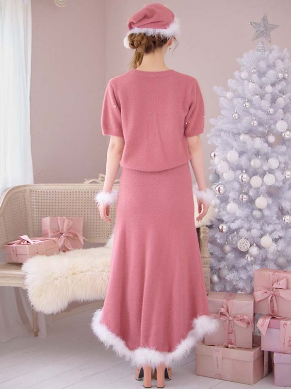 画像19: SALE!【サンタコス 5点セット】【S-Lサイズ/2カラー】ビジューニットワンピースサンタコスプレ[OF01]