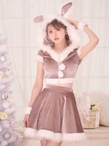 【即日発送】【サンタコス 5点セット】【XS-XLサイズ/4カラー】セットアップバニーフレアサンタ[OF04]