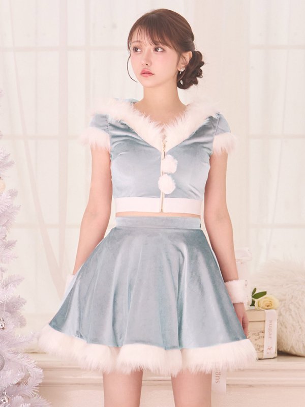 画像2: 【即日発送】【サンタコス 5点セット】【XS-XLサイズ/4カラー】セットアップバニーフレアサンタ[OF04]