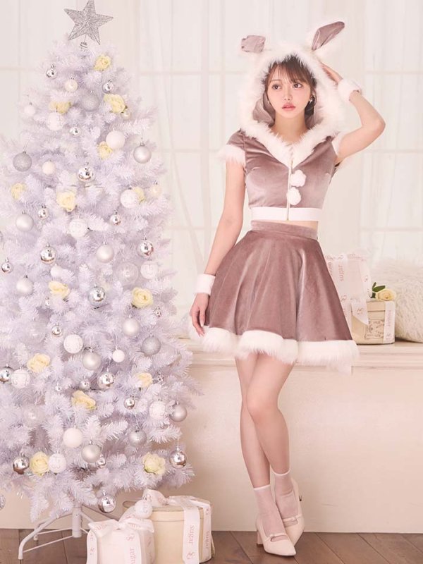 画像20: 【即日発送】【サンタコス 5点セット】【XS-XLサイズ/4カラー】セットアップバニーフレアサンタ[OF04]