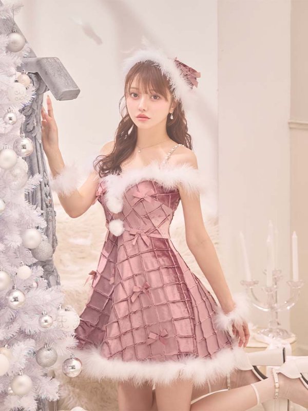 画像27: 【即日発送！】【サンタコス 4点セット】【XS-XLサイズ/2カラー】リボンモチーフパールショルダーフレアサンタ[OF04]