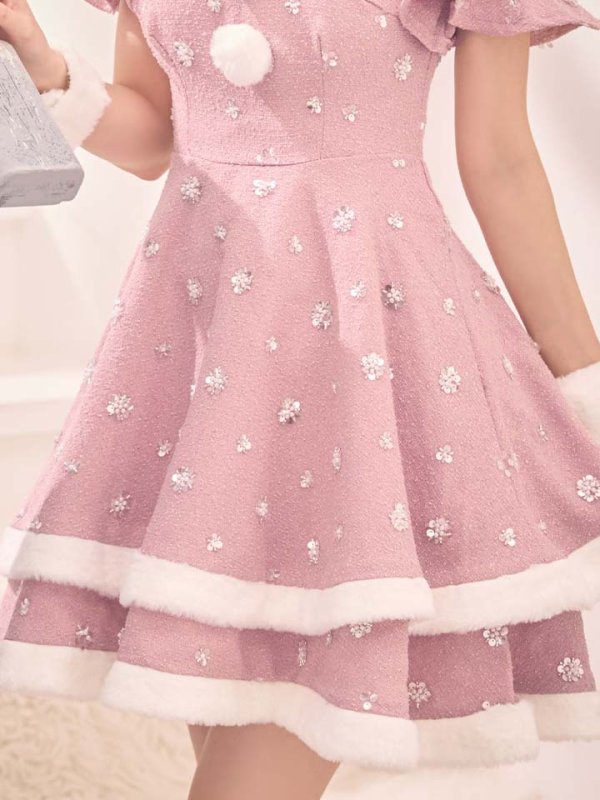 画像23: 【即日発送！】【サンタコス 5点セット】【XS-XLサイズ/4カラー】ケープ付きフレアサンタコスプレ[OF04]