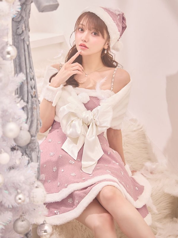 画像2: 【即日発送！】【サンタコス 5点セット】【XS-XLサイズ/4カラー】ケープ付きフレアサンタコスプレ[OF04]