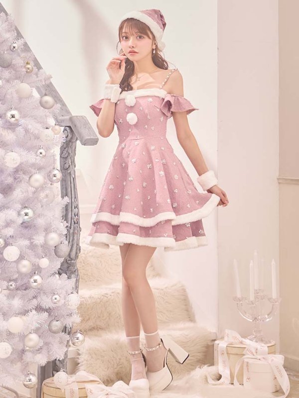 画像9: 【即日発送！】【サンタコス 5点セット】【XS-XLサイズ/4カラー】ケープ付きフレアサンタコスプレ[OF04]