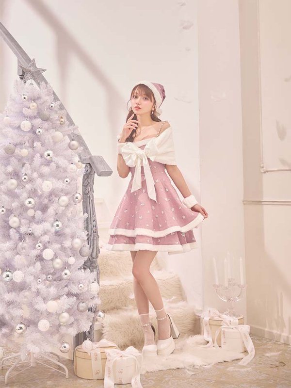 画像12: 【即日発送！】【サンタコス 5点セット】【XS-XLサイズ/4カラー】ケープ付きフレアサンタコスプレ[OF04]