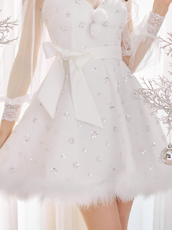 画像16: 【即日発送！】【サンタコス 4点セット】【XS-XLサイズ/2カラー】チュールロングスリーブハイネックサンタ[OF04]