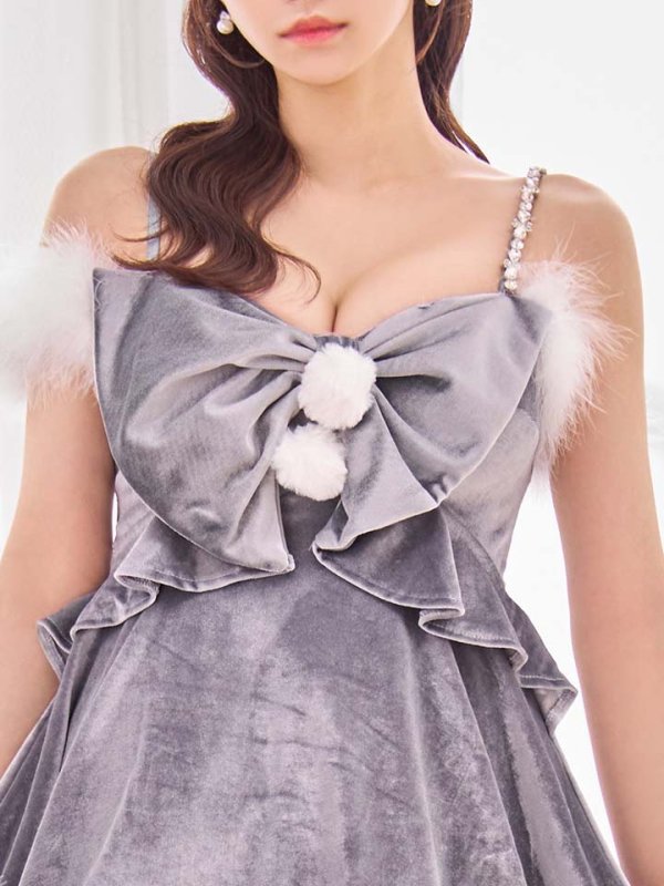 画像13: 【即日発送！】【サンタコス 4点セット】【XS-Lサイズ/4カラー】フロントビッグリボンオフショルフレアサンタ[OF04]