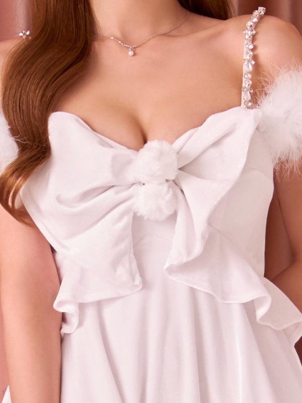 画像15: 【即日発送！】【サンタコス 4点セット】【XS-Lサイズ/4カラー】フロントビッグリボンオフショルフレアサンタ[OF04]