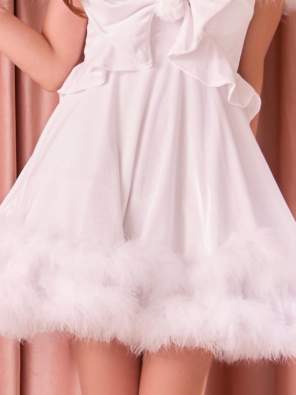 画像16: 【即日発送！】【サンタコス 4点セット】【XS-Lサイズ/4カラー】フロントビッグリボンオフショルフレアサンタ[OF04]