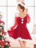 画像3: 【ノベルティ対象】【即日発送】【サンタコス 3点セット】【XS-XLサイズ/2カラー】シアーチュールオフショルダーサンタコスプレ[OF04] (3)