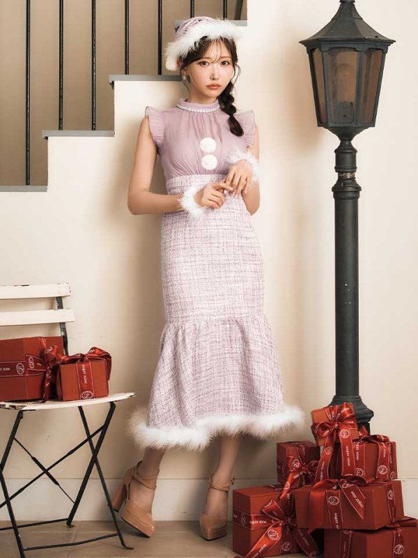 画像13: SALE!【サンタコス 4点セット】【S-Lサイズ/1カラー】シースルーツイードサンタコスプレ[OF04]