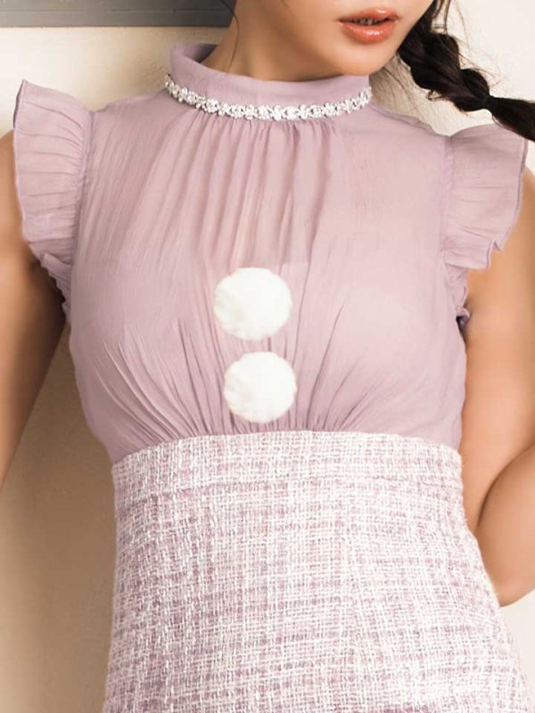 画像16: SALE!【サンタコス 4点セット】【S-Lサイズ/1カラー】シースルーツイードサンタコスプレ[OF04]