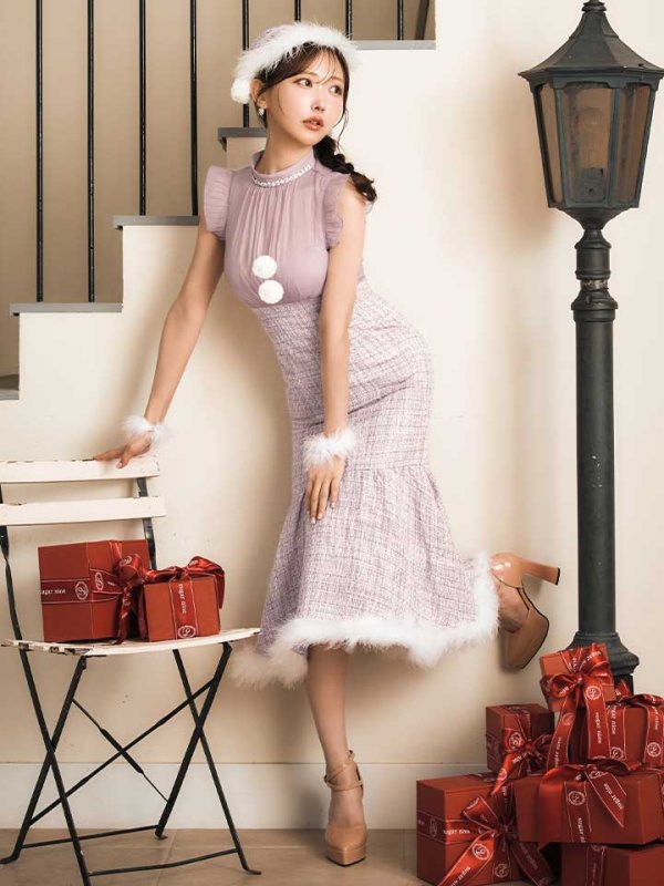 画像3: SALE!【サンタコス 4点セット】【S-Lサイズ/1カラー】シースルーツイードサンタコスプレ[OF04]