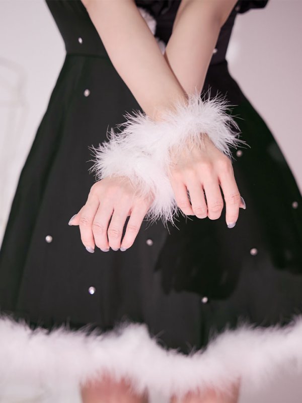 画像38: 【即日発送】【送料無料！】【サンタ】リボンキャミオフショルフリルサンタコスプレ【コスプレ4点セット】【XS-Lサイズ/2カラー】[OF04]