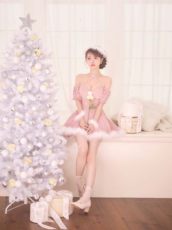 画像35: 【即日発送】【サンタ】クロスネックフレアーサンタコスプレ【コスプレ4点セット】【XS-Lサイズ/2カラー】[OF04]