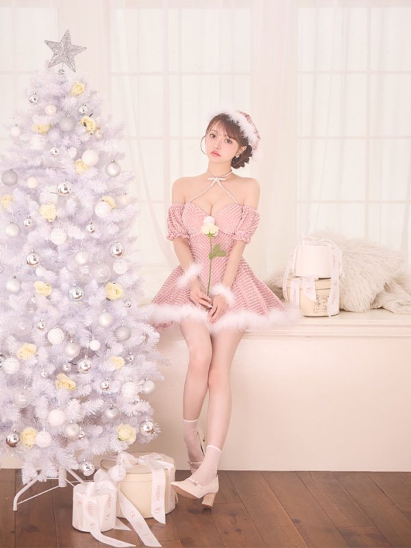 画像31: 【即日発送】【サンタ】クロスネックフレアーサンタコスプレ【コスプレ4点セット】【XS-Lサイズ/2カラー】[OF04]