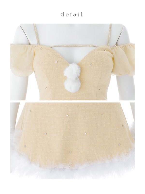 画像39: 【ノベルティ対象】【即日発送】【送料無料！】【サンタ】パフスリーブセットアップサンタコスプレ【コスプレ5点セット】【XS-Mサイズ/2カラー】[OF04]