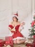 画像31: 【ノベルティ対象】【即日発送】【送料無料！】【サンタ】パフスリーブセットアップサンタコスプレ【コスプレ5点セット】【XS-Mサイズ/2カラー】[OF04] (31)