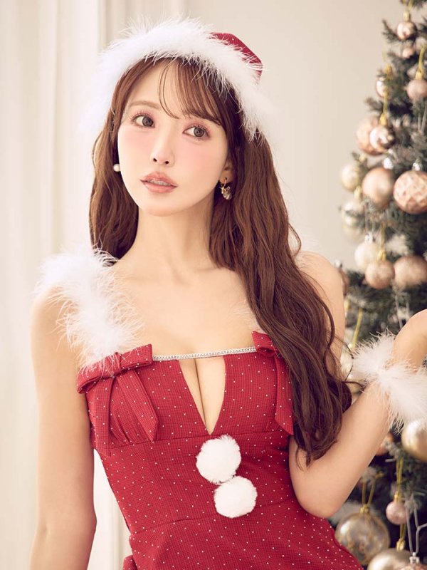 画像13: 【即日発送】【サンタ】リボンファーサンタコスプレ【コスプレ4点セット】【XS-XLサイズ/2カラー】[OF04]