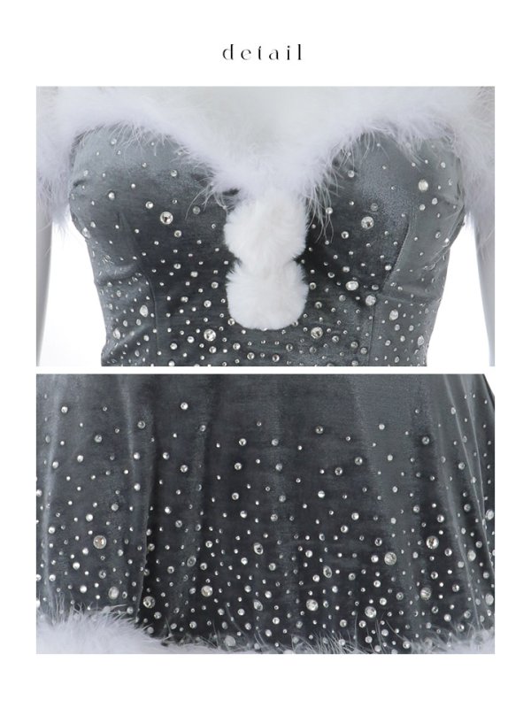 画像43: 【即日発送】【送料無料！】【サンタ】スノービジューセットアップサンタコスプレ【コスプレ5点セット】【XS-Lサイズ/3カラー】[OF04]