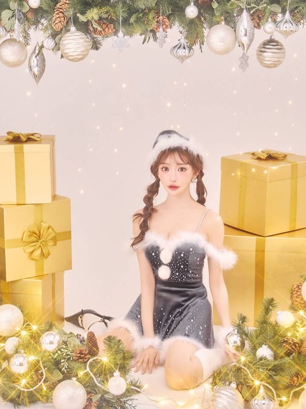 画像29: 【即日発送】【送料無料！】【サンタ】スノービジューセットアップサンタコスプレ【コスプレ5点セット】【XS-Lサイズ/3カラー】[OF04]