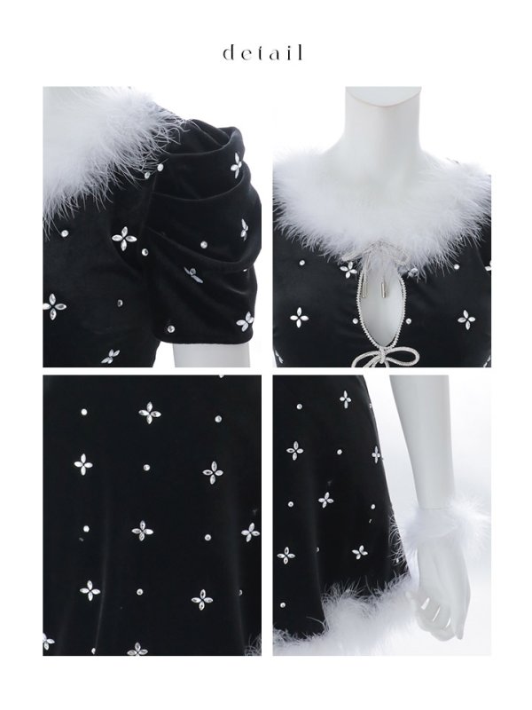 画像21: 【即日発送】【サンタ】リボンベロア半袖ワンピースサンタコスプレ【コスプレ3点セット】【S-Lサイズ/2カラー】[OF03]