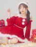 画像4: 【ノベルティ】【即日発送】【サンタ】袖付きシフォンワンピースビジューサンタコスプレ【コスプレ3点セット】【S-Mサイズ/2カラー】[OF03]