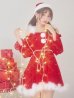 画像18: 【即日発送】【サンタ】袖付きシフォンワンピースビジューサンタコスプレ【コスプレ3点セット】【S-Mサイズ/2カラー】[OF04] (18)