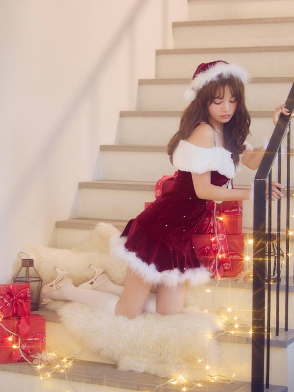 画像12: 【即日発送】【サンタ】オフショルファービジューマーメイドサンタコスプレ【コスプレ4点セット】【XS-Lサイズ/2カラー】[OF04]