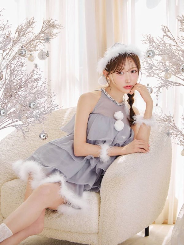 画像16: 【即日発送】【サンタ】アメスリフリルホルターネックサンタコスプレ【コスプレ4点セット】【XS-Lサイズ/2カラー】[OF04]