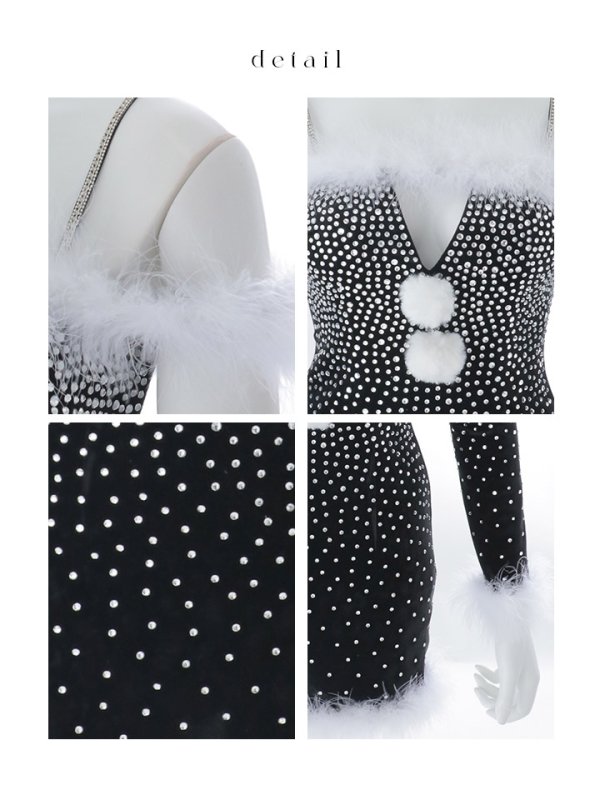 画像26: 【即日発送】【サンタ】グラデーションビジューアームウォーマー付きサンタコスプレ【コスプレ4点セット】【XS-Mサイズ/2カラー】[OF03]