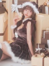 【即日発送】【サンタ】チュールリボンアーガイル風サンタコスプレ【コスプレ6点セット】【XS-XLサイズ/3カラー】[OF04]