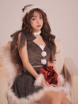 【即日発送】【サンタ】チュールリボンアーガイル風サンタコスプレ【コスプレ6点セット】【XS-XLサイズ/3カラー】[OF04]