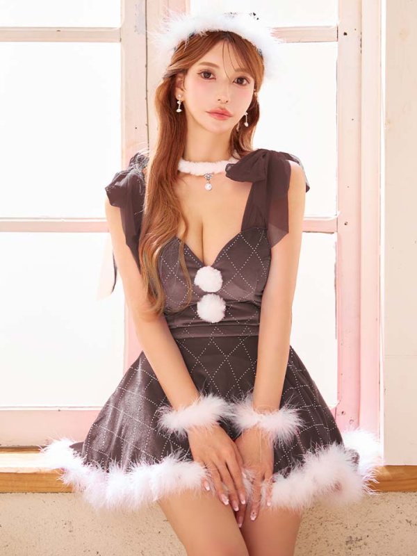 画像25: 【即日発送】【サンタ】チュールリボンアーガイル風サンタコスプレ【コスプレ6点セット】【XS-XLサイズ/3カラー】[OF04]