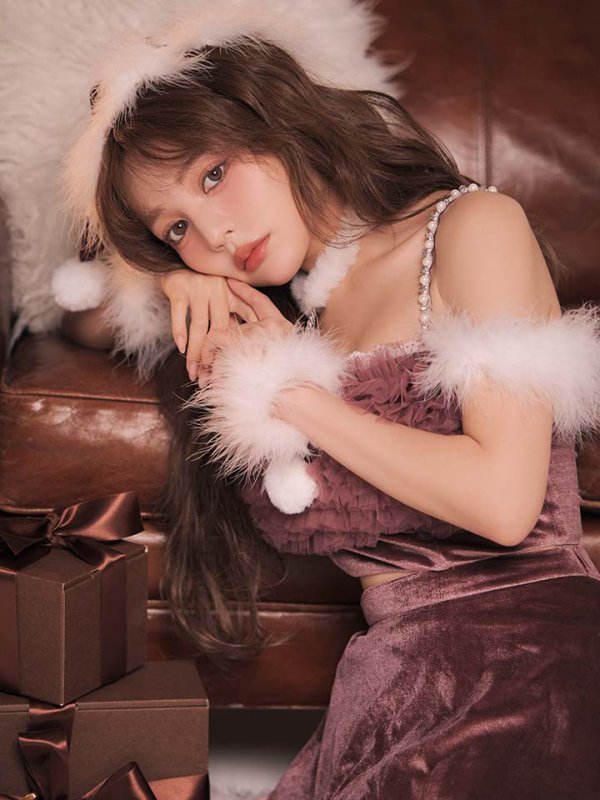 画像6: 【即日発送】【送料無料！】【サンタ】チュールフリルオフショルセットアップサンタコスプレ【コスプレ6点セット】【XS-Lサイズ/2カラー】[OF04/OF04]