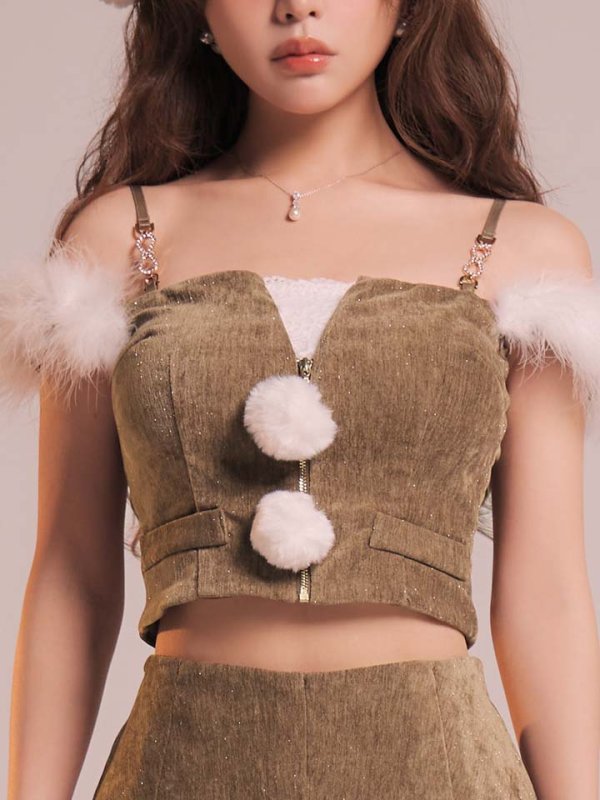 画像34: 【即日発送】【サンタ】ファーショルダーシースルーフレアサンタコスプレ【コスプレ5点セット】【XS-XLサイズ/2カラー】[OF04]