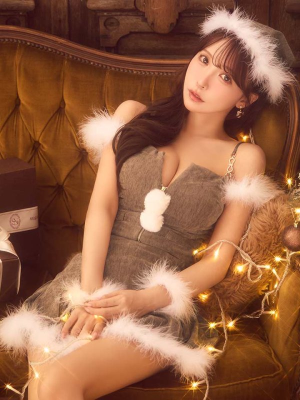 画像6: 【即日発送】【サンタ】ファーショルダーシースルーフレアサンタコスプレ【コスプレ5点セット】【XS-XLサイズ/2カラー】[OF04]