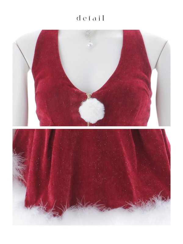 画像35: 【即日発送】【サンタ】ホルターネックジップセットアップサンタコスプレ【コスプレ6点セット】【XS-XLサイズ/2カラー】[OF04]